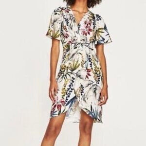 Zara Multicolor Floral High Low Dress 0130